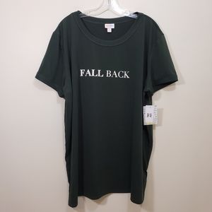 LuLaRoe NWT Liv "Fall back" graphic t-shirt woman's size 3X
